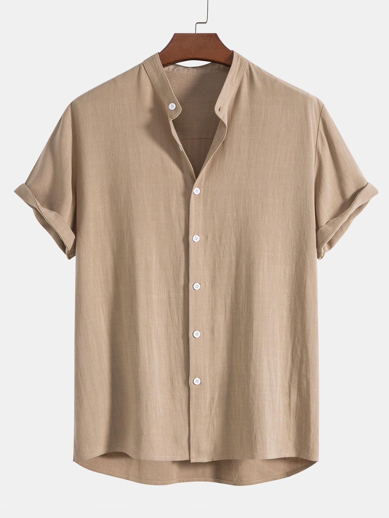 Men's Shirt Linen Trousers Set Drawstring Two Piece
