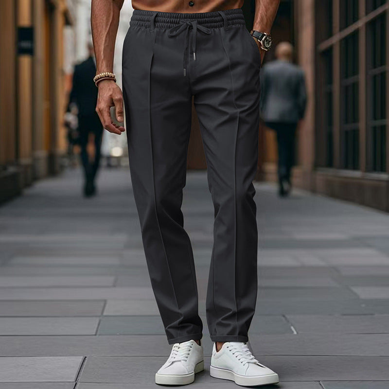 Men's Tapered Trousers Woven Fabric Drawstring Waist