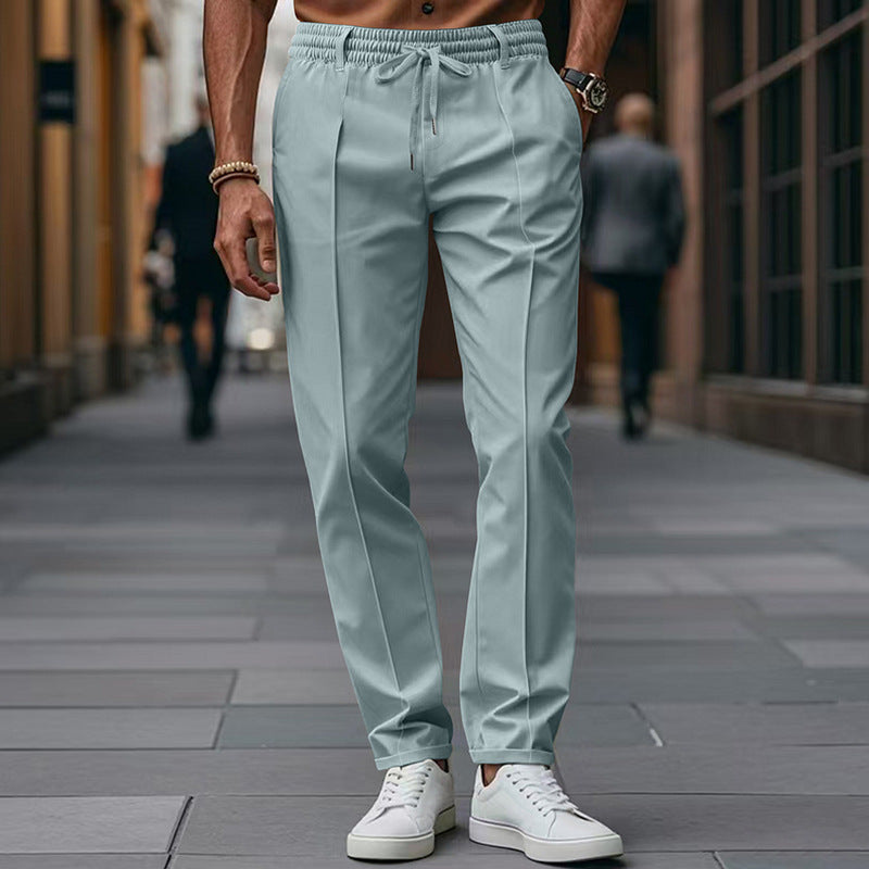 Men's Tapered Trousers Woven Fabric Drawstring Waist