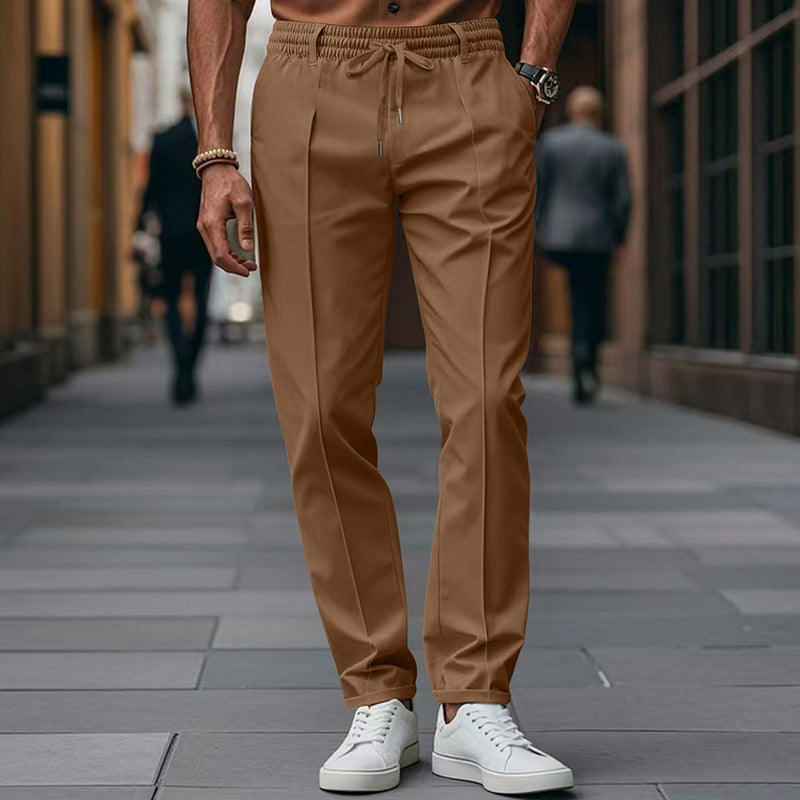 Men's Tapered Trousers Woven Fabric Drawstring Waist