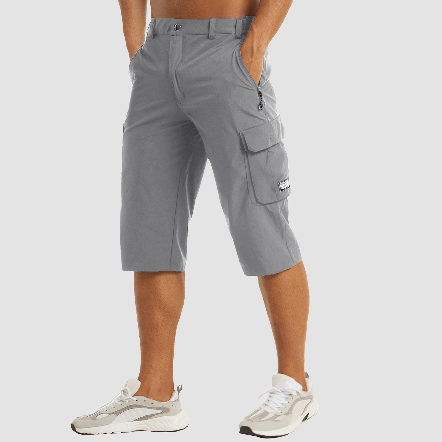 Cargo Shorts Men Cotton Blend Relaxed Fit Knee Length Welt Pocket Casual