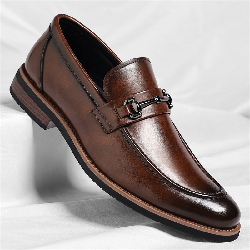 Loafer Italian Leather Metal Bit Cushioned Insole Rubber Sole