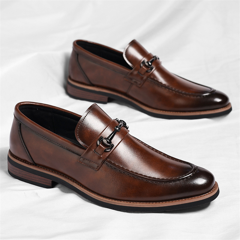 Loafer Italian Leather Metal Bit Cushioned Insole Rubber Sole