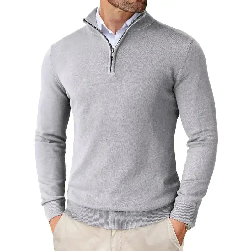 Half Zip Pullover Men Casual Quarter Zip Sweater