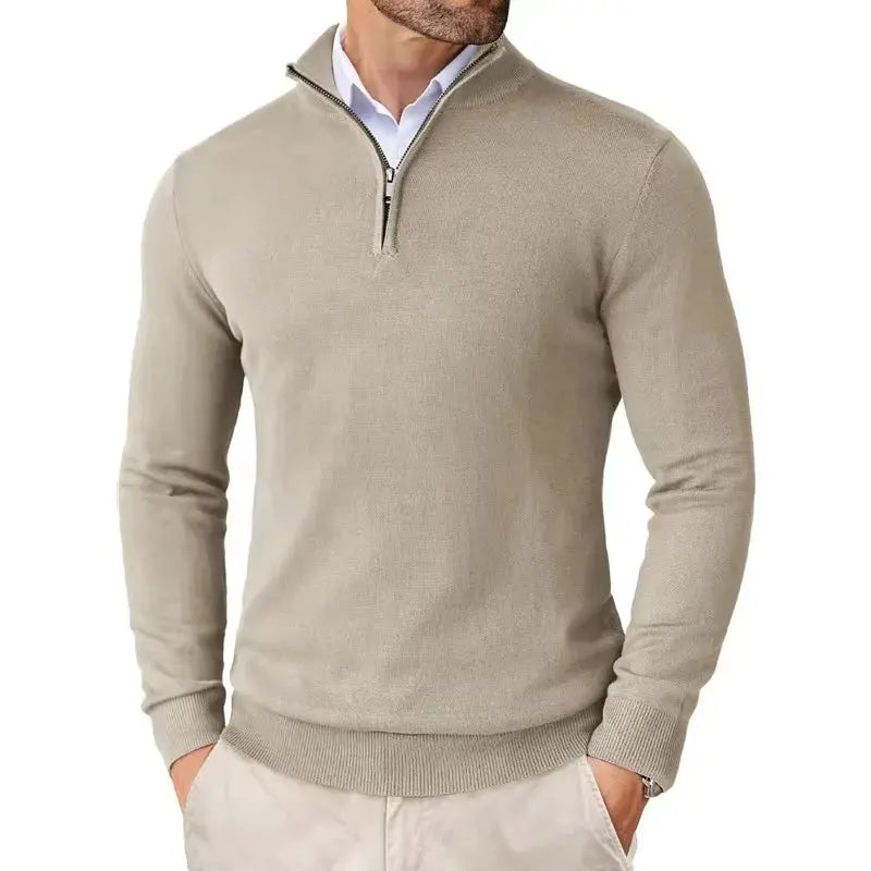 Half Zip Pullover Men Casual Quarter Zip Sweater