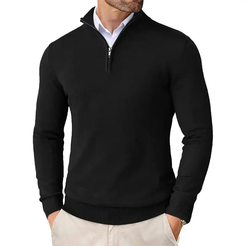 Half Zip Pullover Men Casual Quarter Zip Sweater