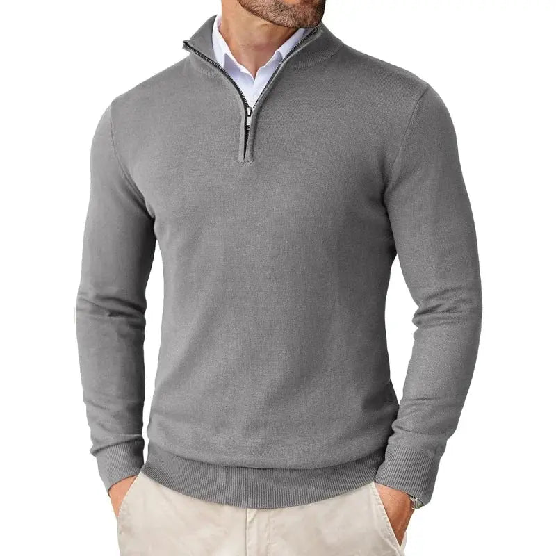 Half Zip Pullover Men Casual Quarter Zip Sweater