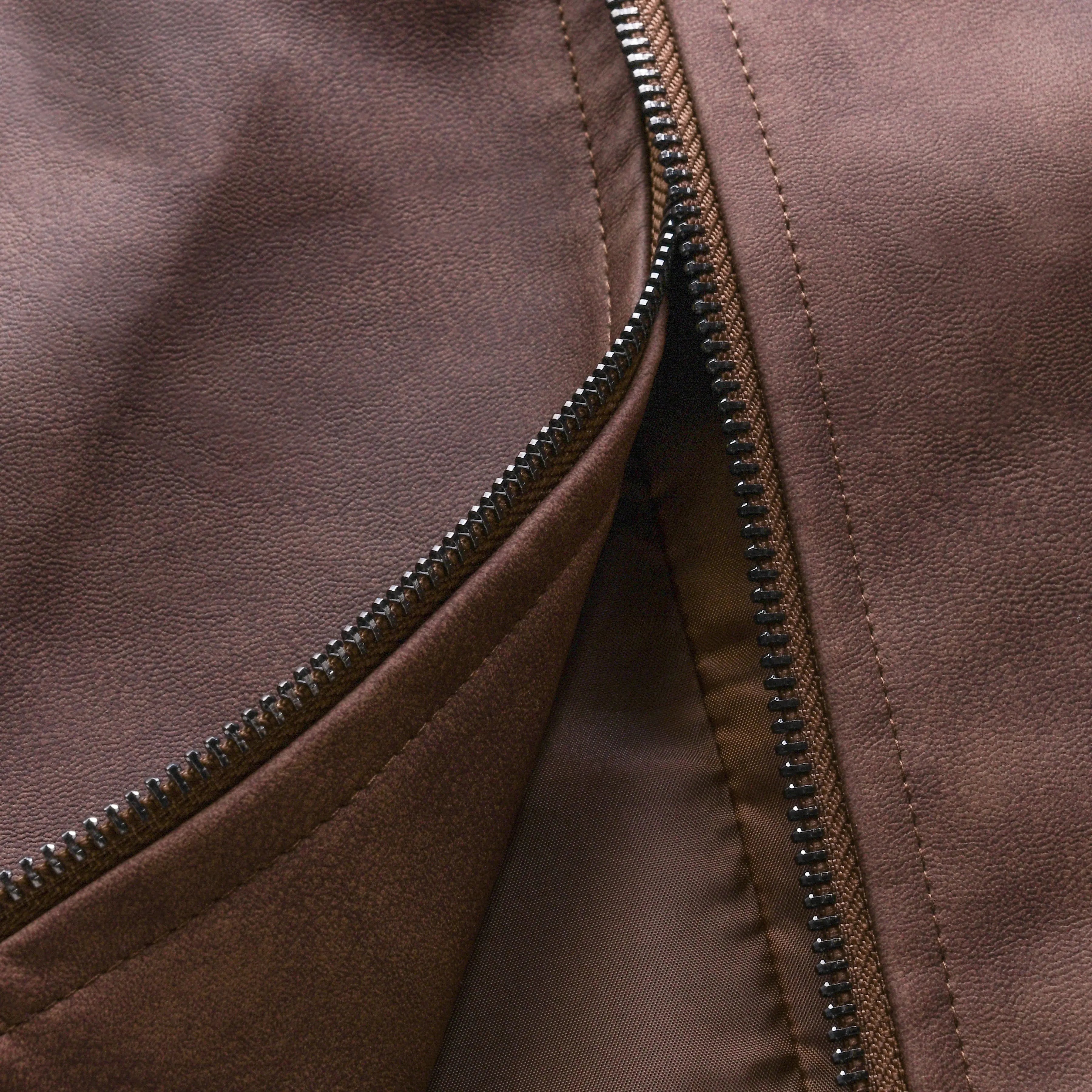 Jacket Suede Zip Up Trucker Side Pockets