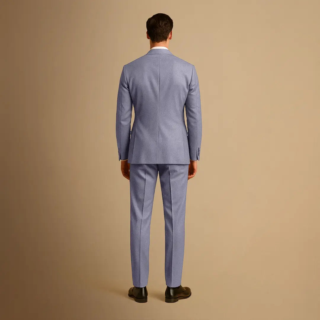 Ensemble de costume à simple boutonnage pour homme en tissu tissé coupe slim revers cranté pantalon tapered