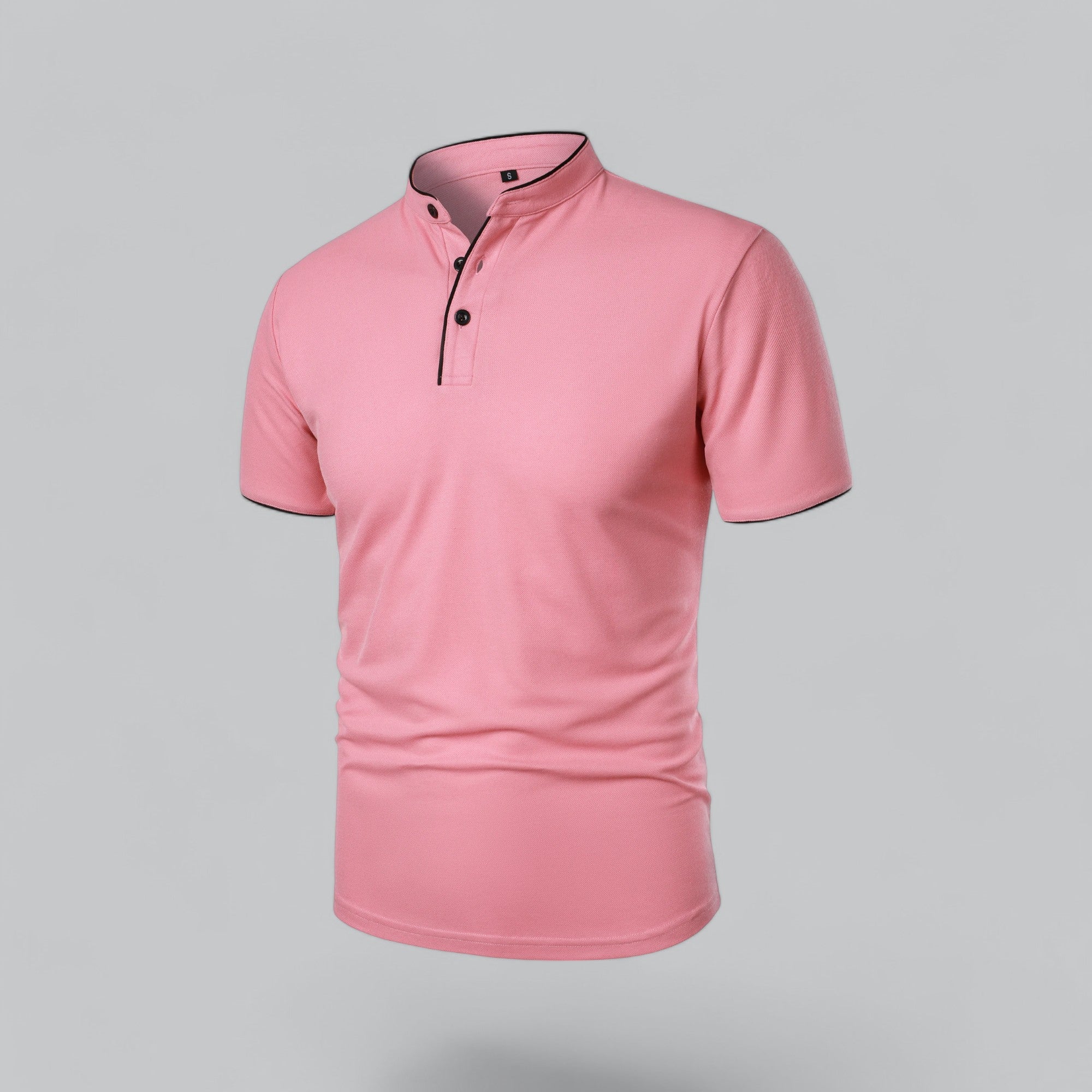 Polo Shirt Pique Cotton Collarless Relaxed Fit
