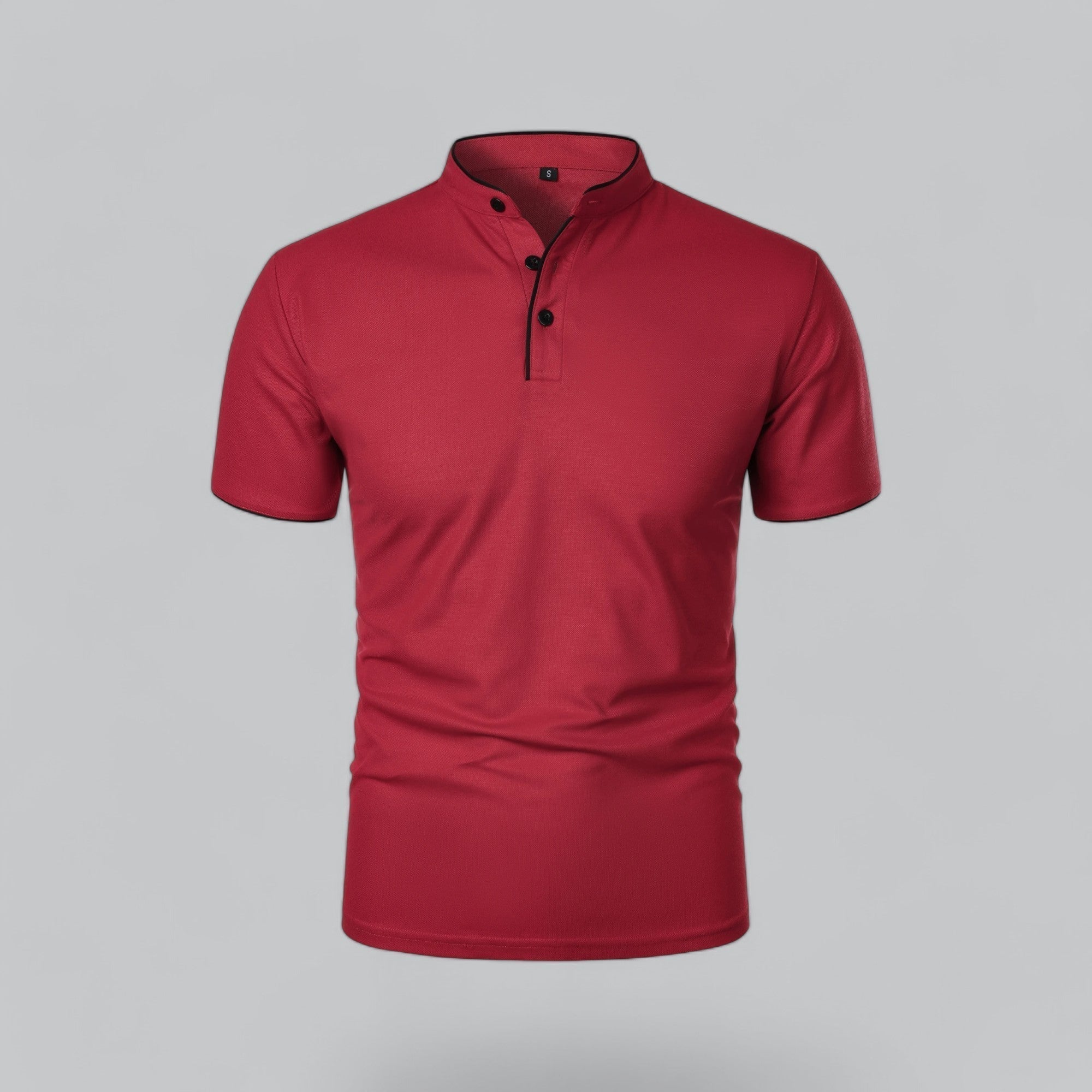 Polo Shirt Pique Cotton Collarless Relaxed Fit
