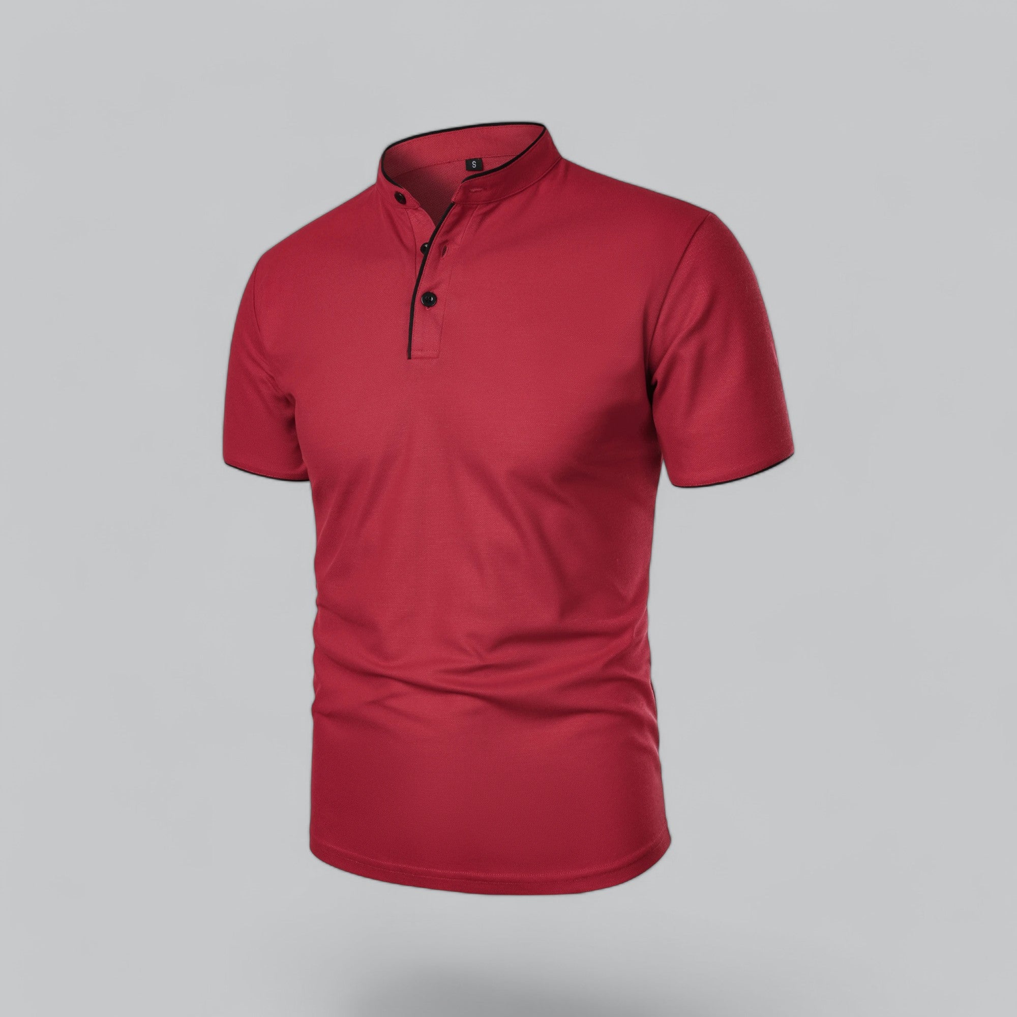 Polo Shirt Pique Cotton Collarless Relaxed Fit
