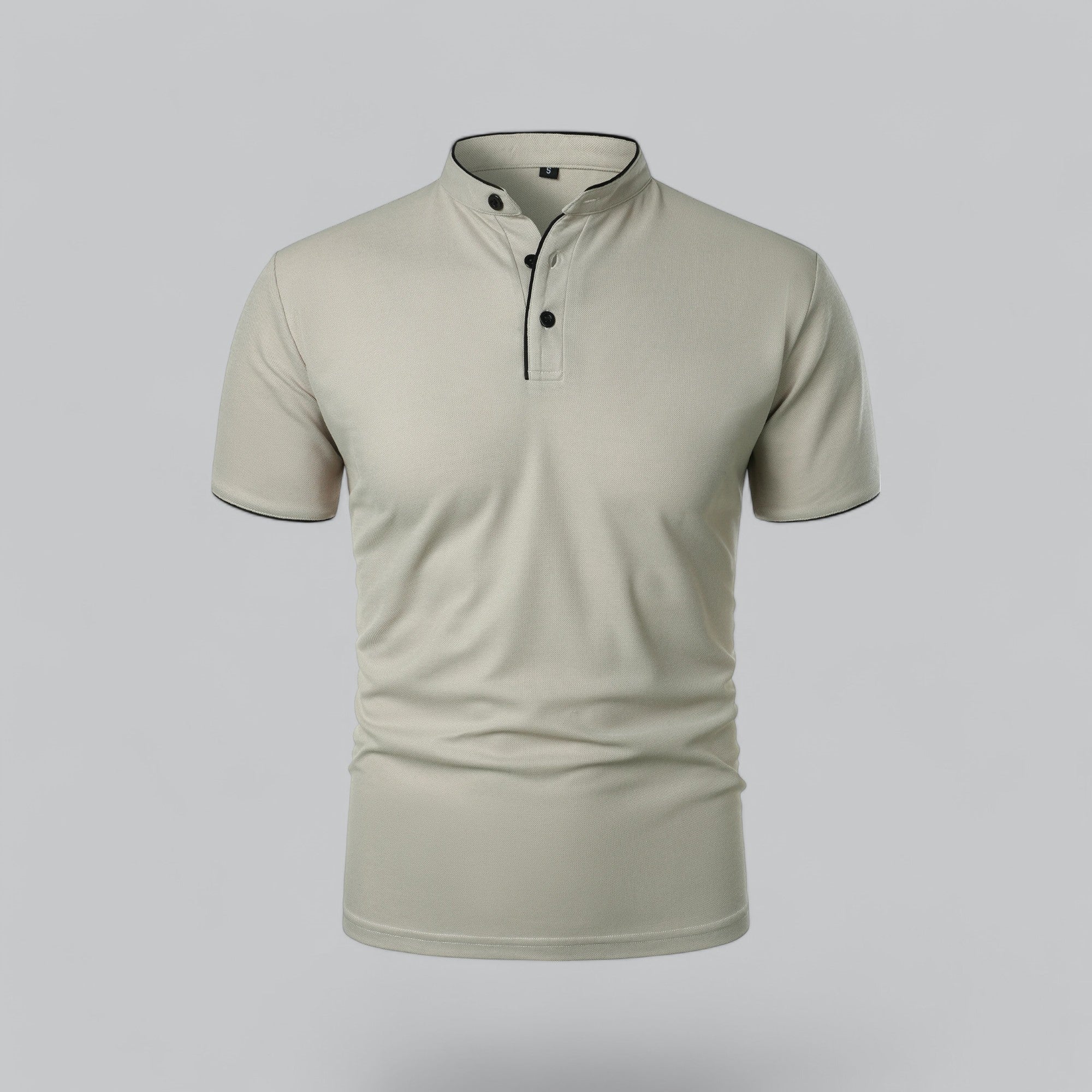 Polo Shirt Pique Cotton Collarless Relaxed Fit