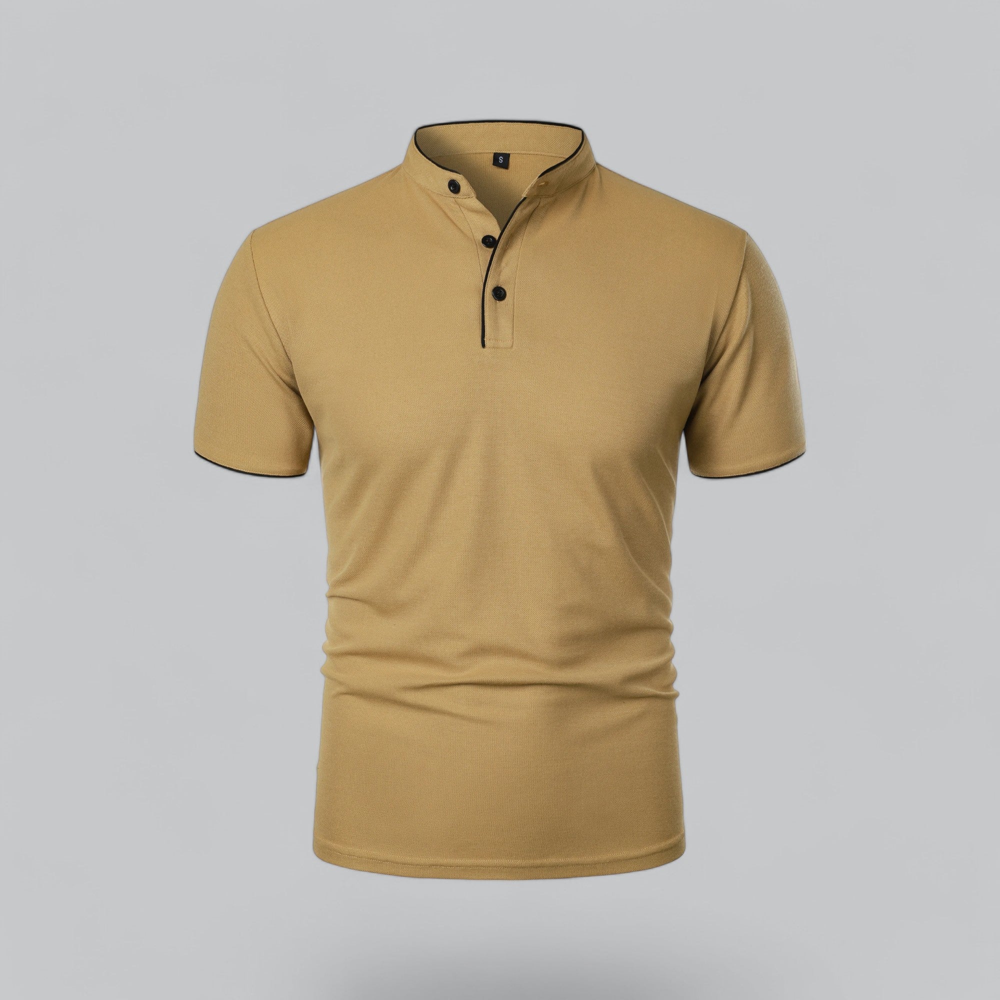 Polo Shirt Pique Cotton Collarless Relaxed Fit