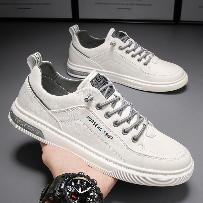 Men's Leather Sneakers Lace Up Casual Wear