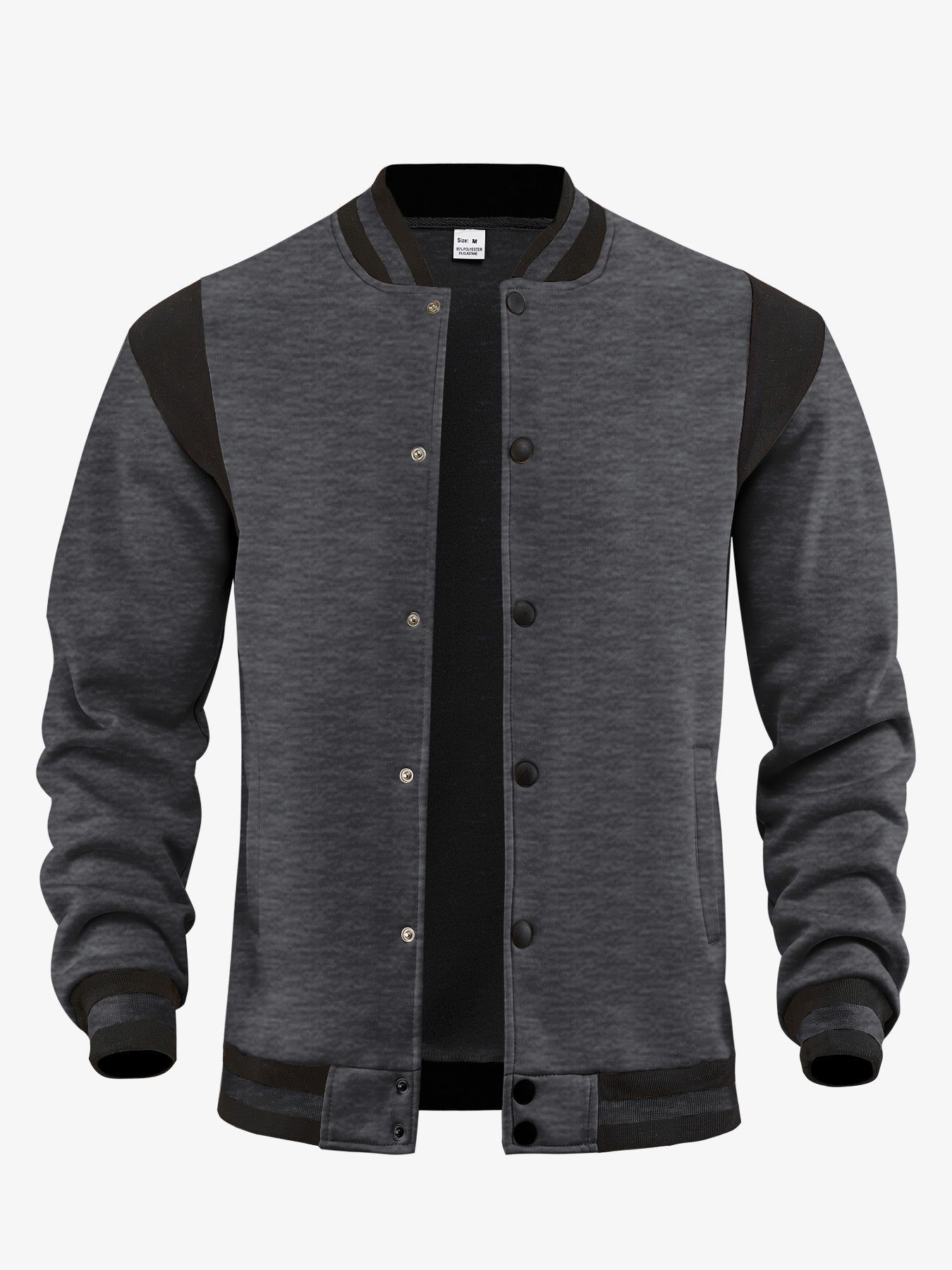 Men's Fleece Lined Bomber Jacket Stand Collar