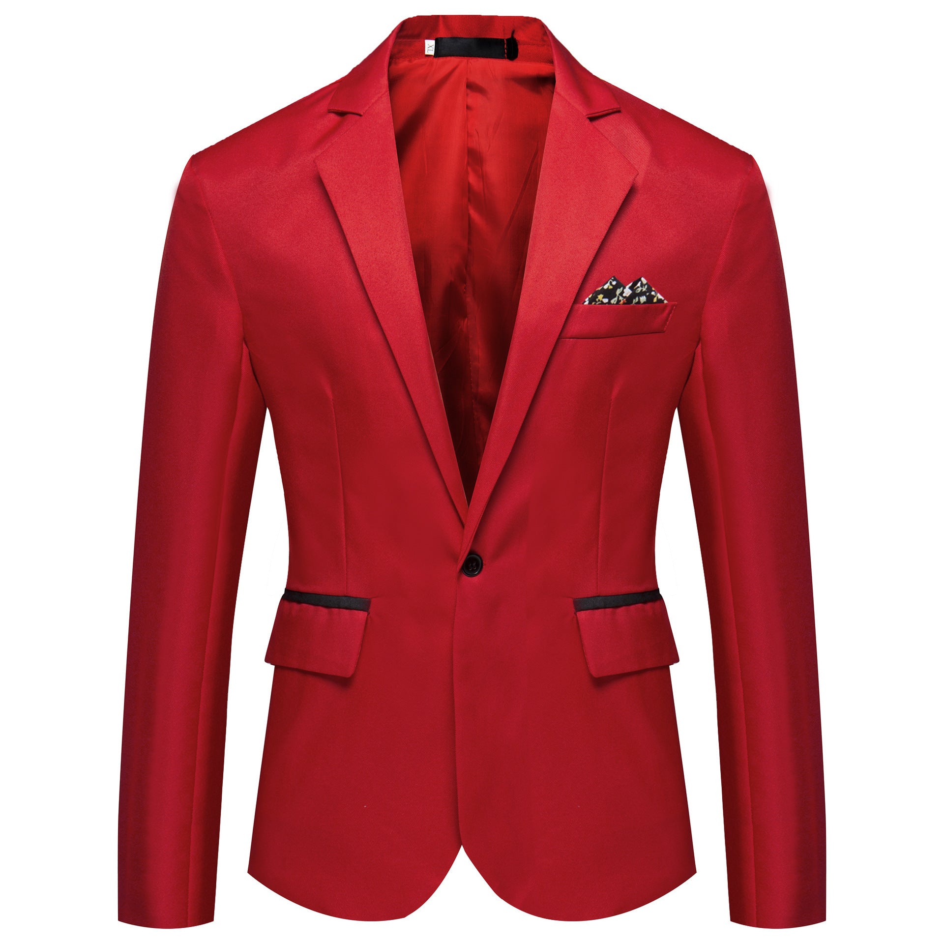 Men's Slim Fit Blazer Notch Lapel Single Button