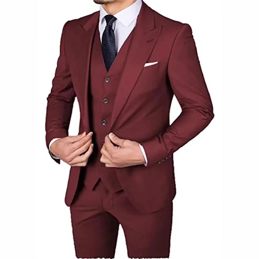 Men's Three Piece Suit Set Notch Lapel