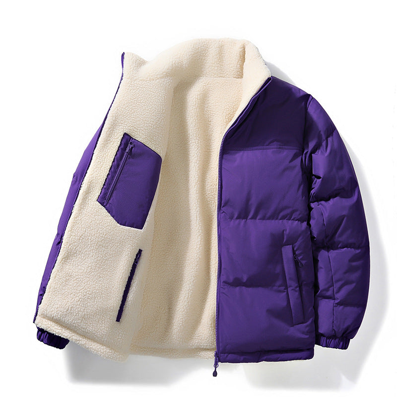 Men's Reversible Puffer Jacket Stand Collar