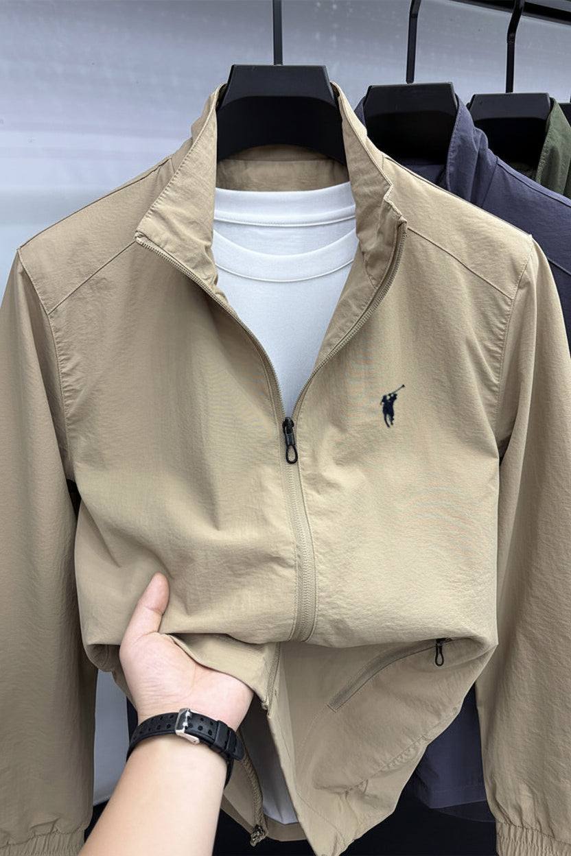 Men's Windproof Jacket Stand Collar Half Zip