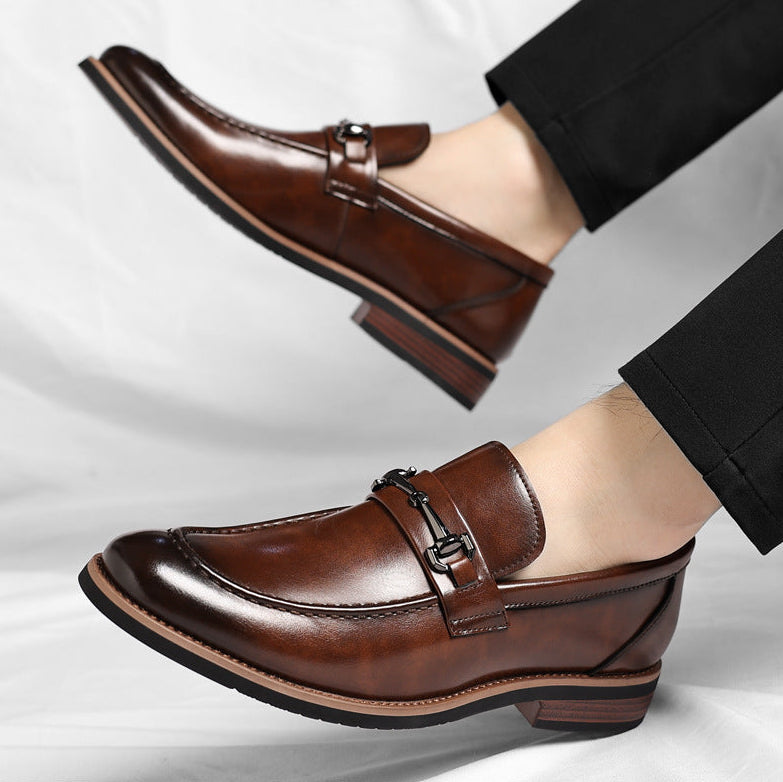 Loafer Italian Leather Metal Bit Cushioned Insole Rubber Sole