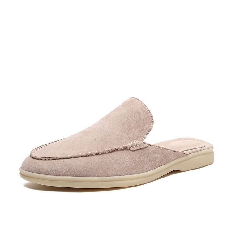 Men's Mule Suede Backless Rounded Toe