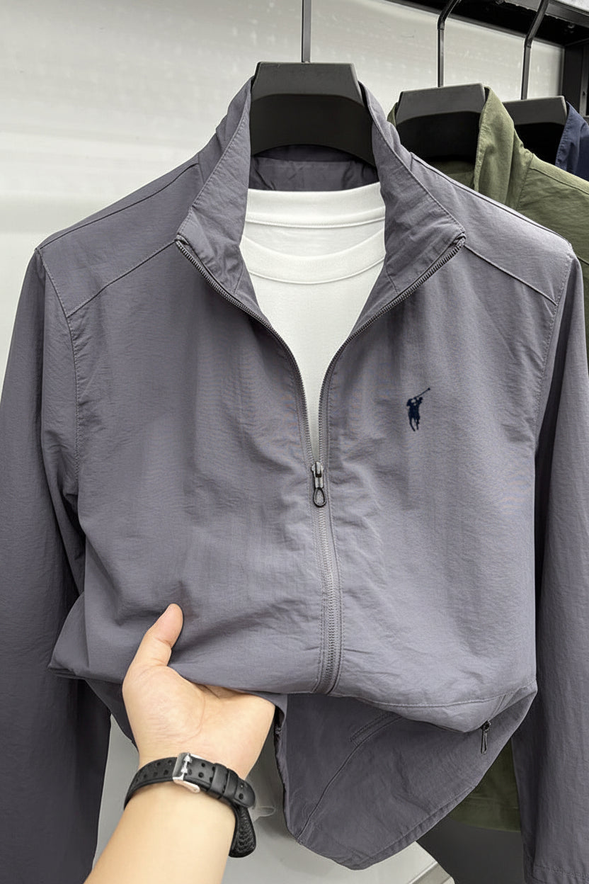Men's Windproof Jacket Stand Collar Half Zip