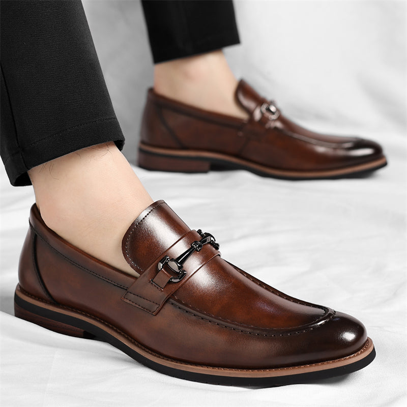 Loafer Italian Leather Metal Bit Cushioned Insole Rubber Sole