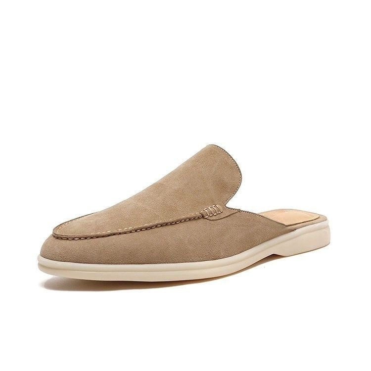 Men's Mule Suede Backless Rounded Toe