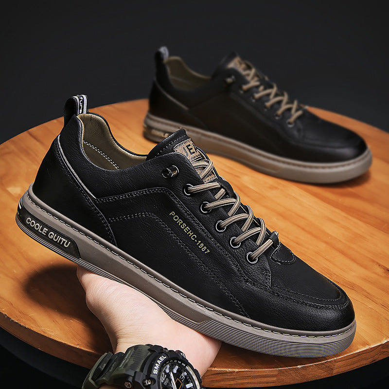 Men's Leather Sneakers Lace Up Casual Wear