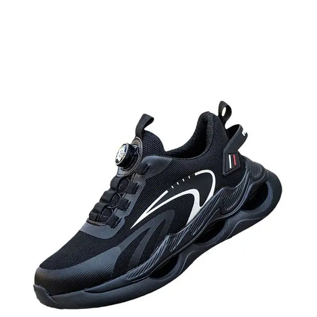 Men's Work Sneakers Mesh Fabric Cushioned Sole Lightweight Fit