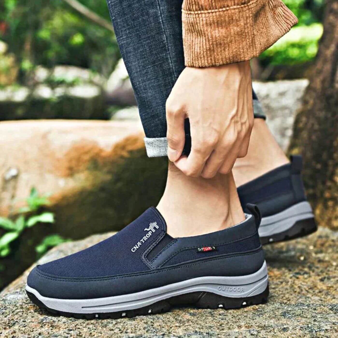 Men's Orthopedic Slip On Shoes Cushioned Sole Ergonomic Insole Casual