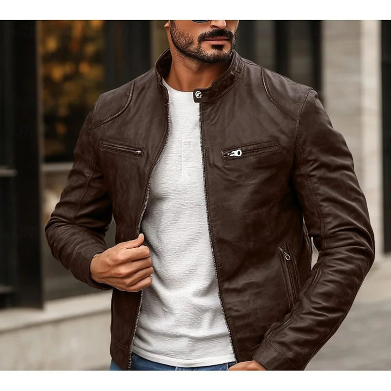 Jacket Leather Rider Structured Fit