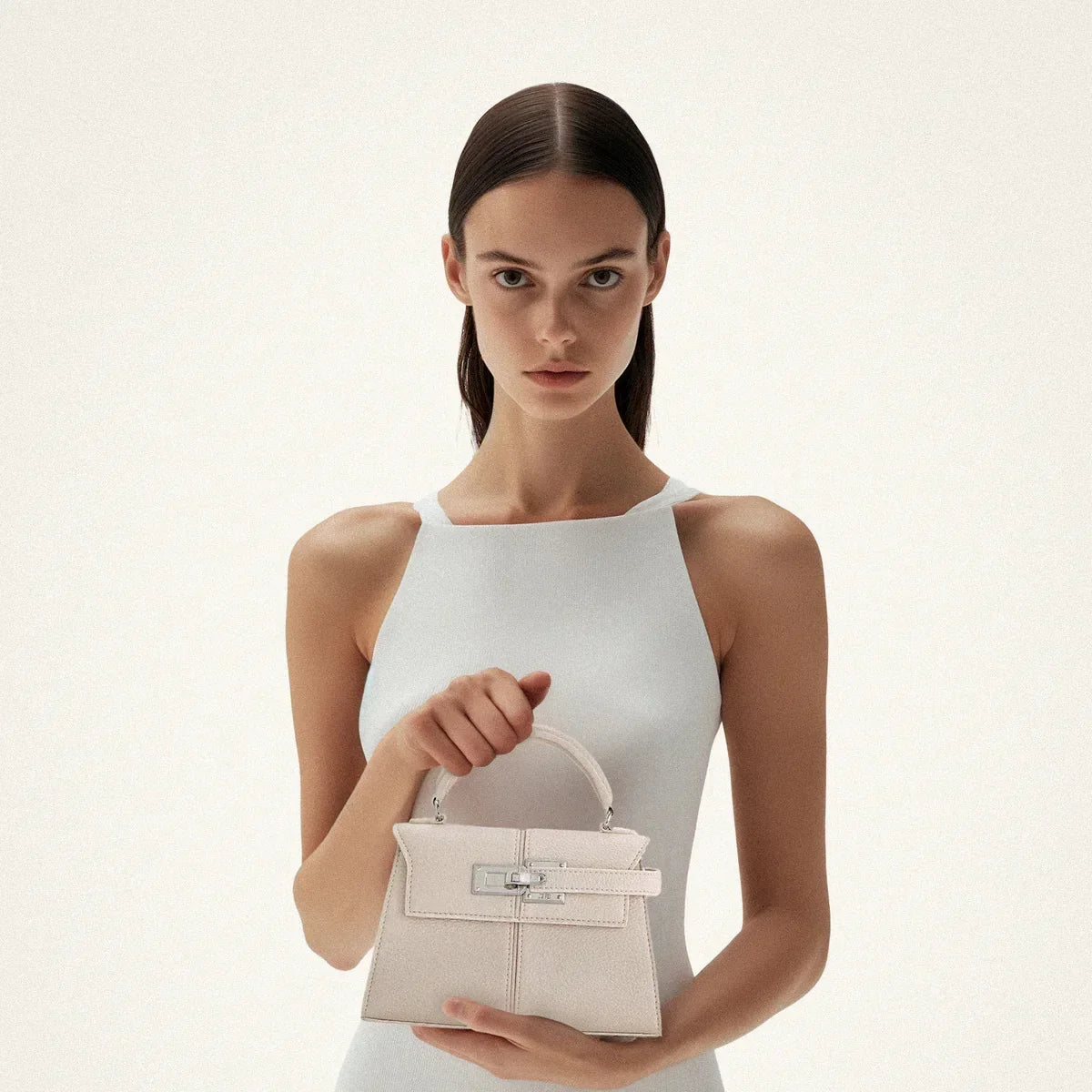 Women’s Crossbody Handbag with Gold-Tone Hardware