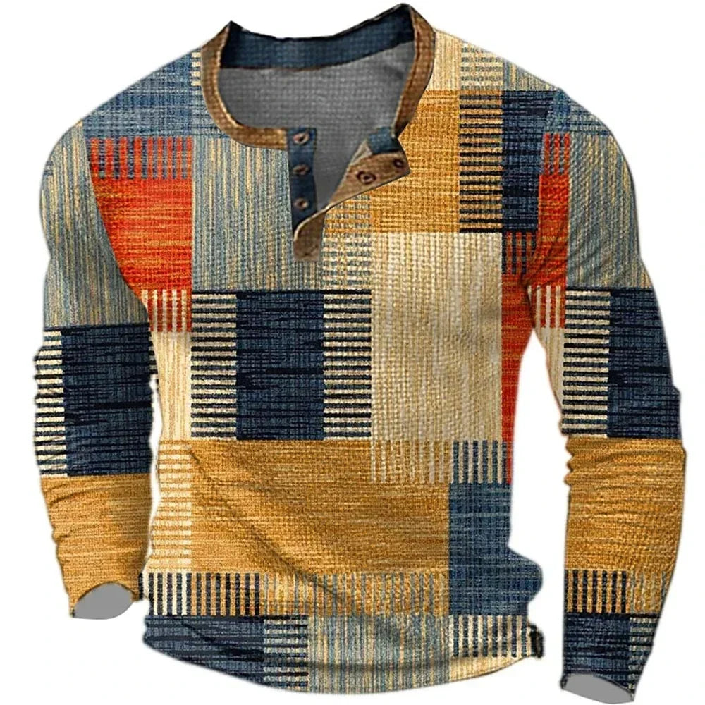 Rowan | Men's Patchwork Long-Sleeve Casual Shirt