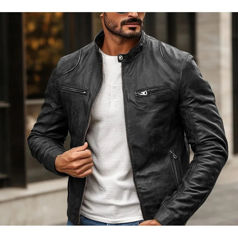 Jacket Leather Rider Structured Fit