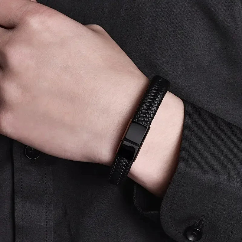 Bracelet Leather Magnetic Clasp