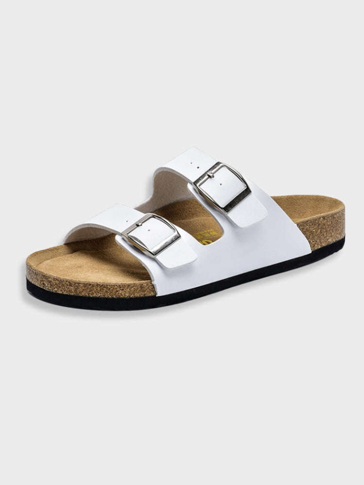 Men's Sandal Leather Cork Footbed Adjustable Buckle