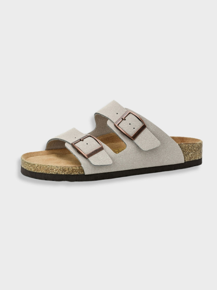 Men's Sandal Leather Cork Footbed Adjustable Buckle