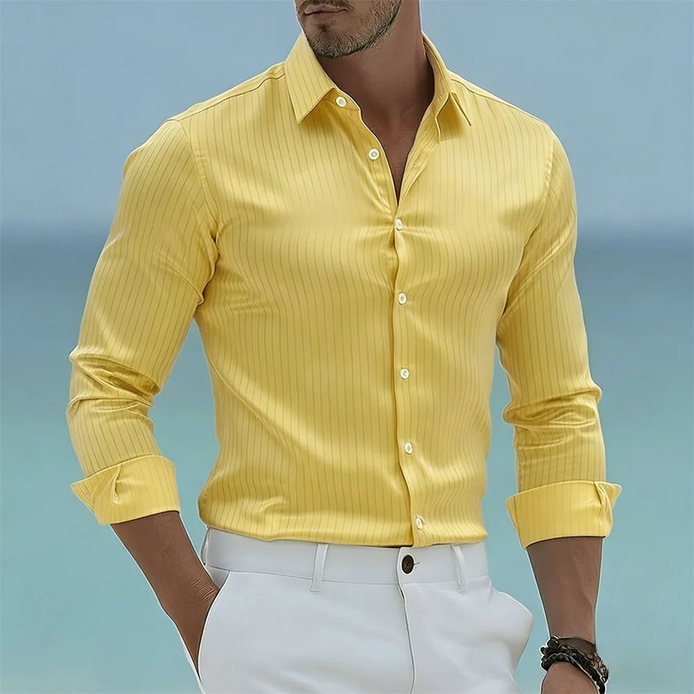 Shirt Poplin Striped Slim Fit