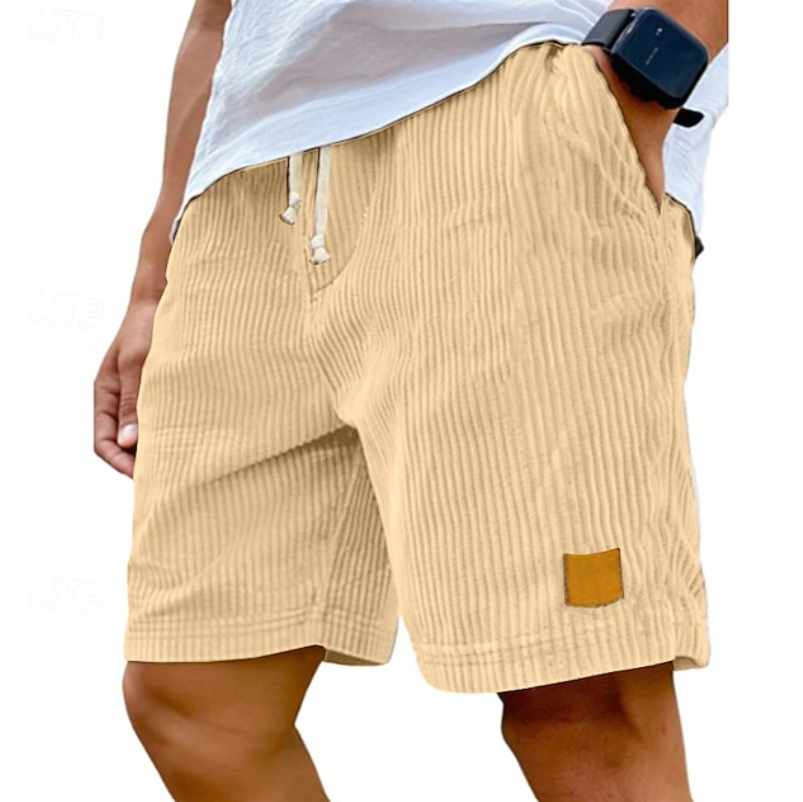 Men's Corduroy Shorts Drawstring Waist Casual Wear