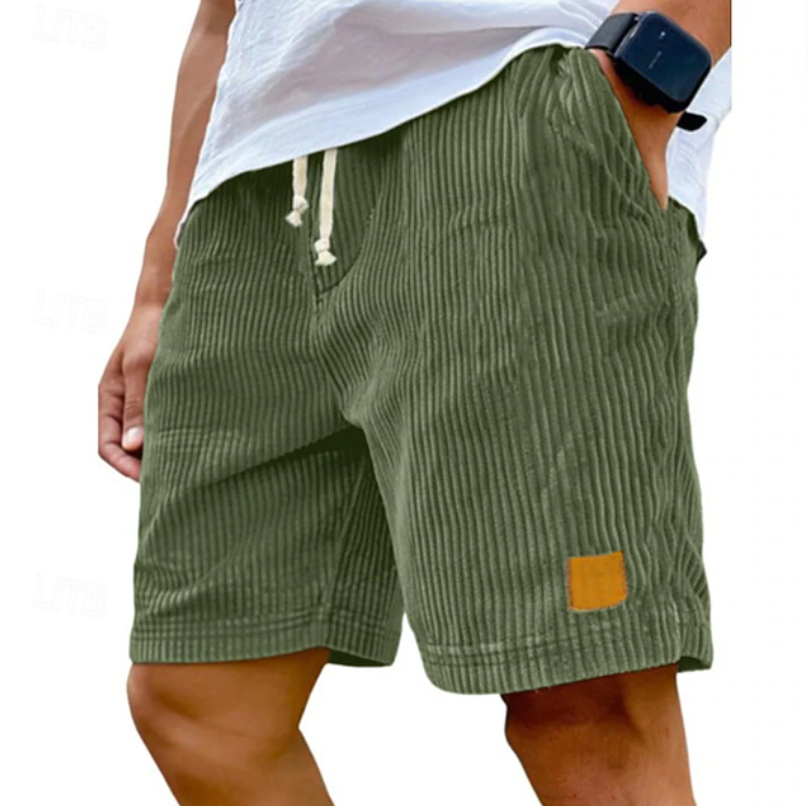 Men's Corduroy Shorts Drawstring Waist Casual Wear