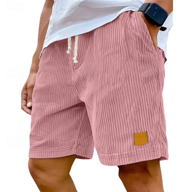 Men's Corduroy Shorts Drawstring Waist Casual Wear