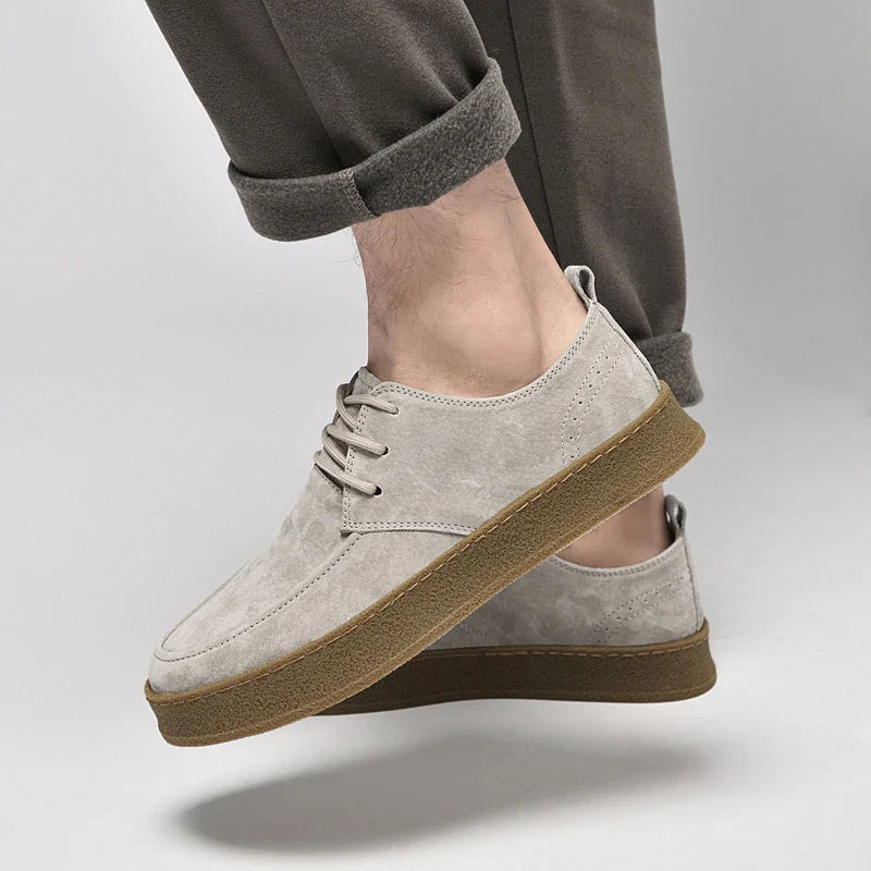 Men's Lace Up Shoes Suede Fabric Crepe Sole Lightweight Fit