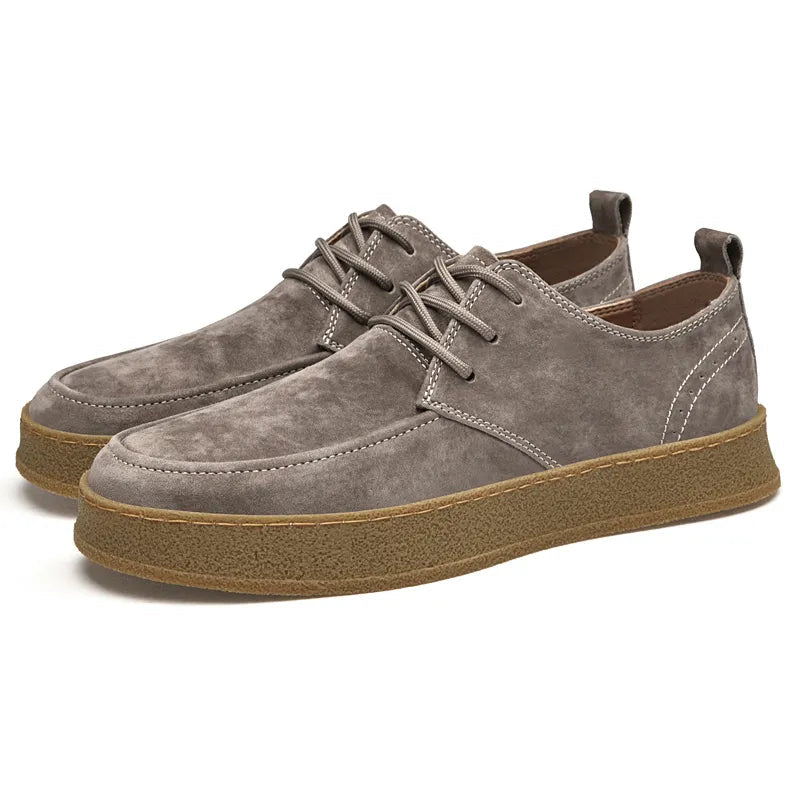 Men's Lace Up Shoes Suede Fabric Crepe Sole Lightweight Fit