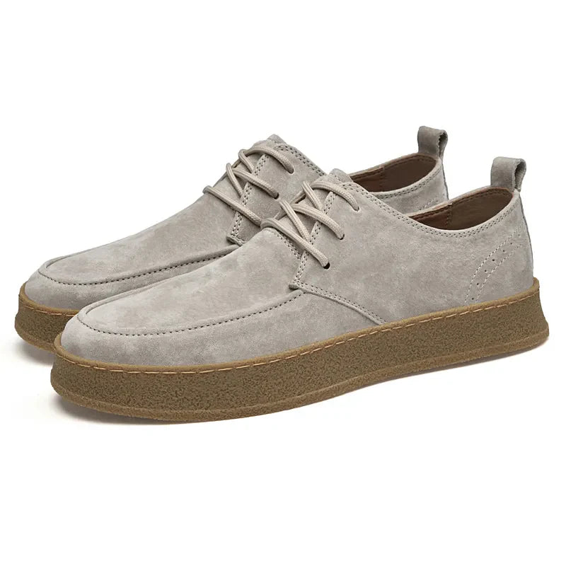 Men's Lace Up Shoes Suede Fabric Crepe Sole Lightweight Fit