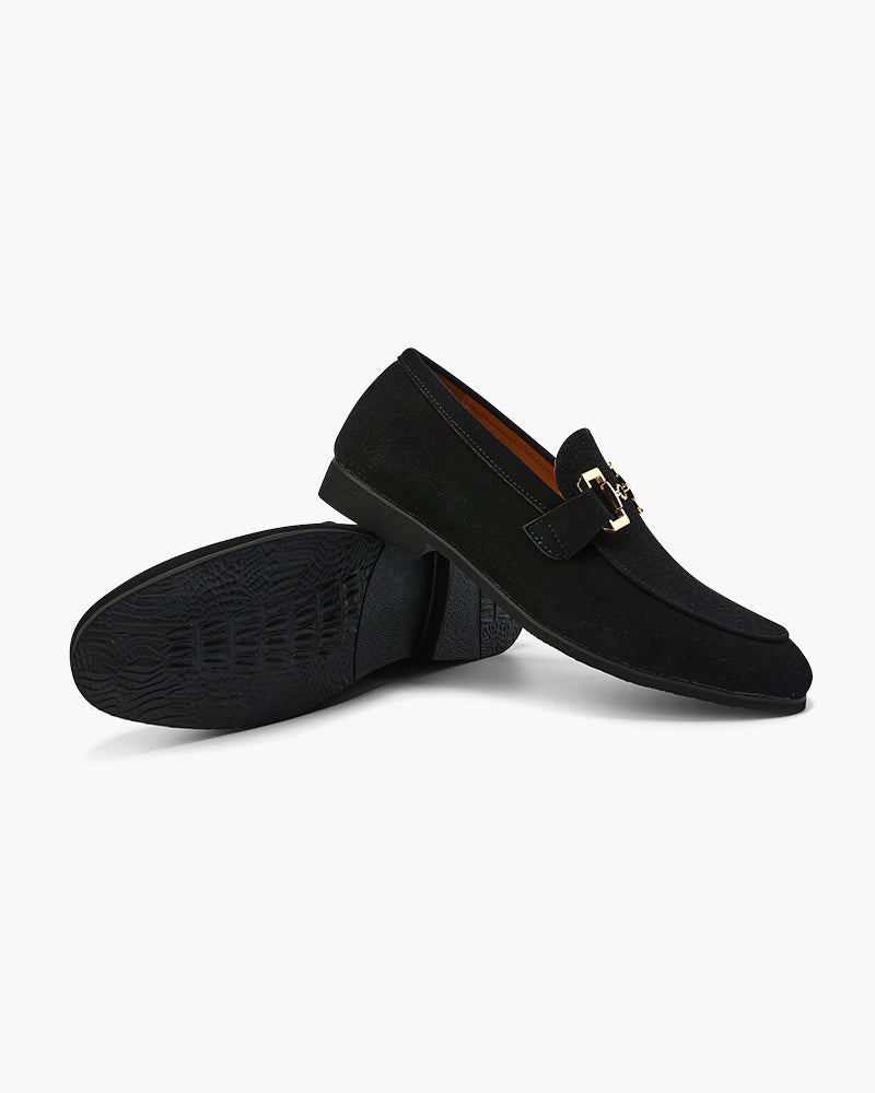 Loafer Calf Suede Slip On Metal Bit Detail