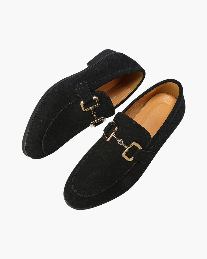 Loafer Calf Suede Slip On Metal Bit Detail
