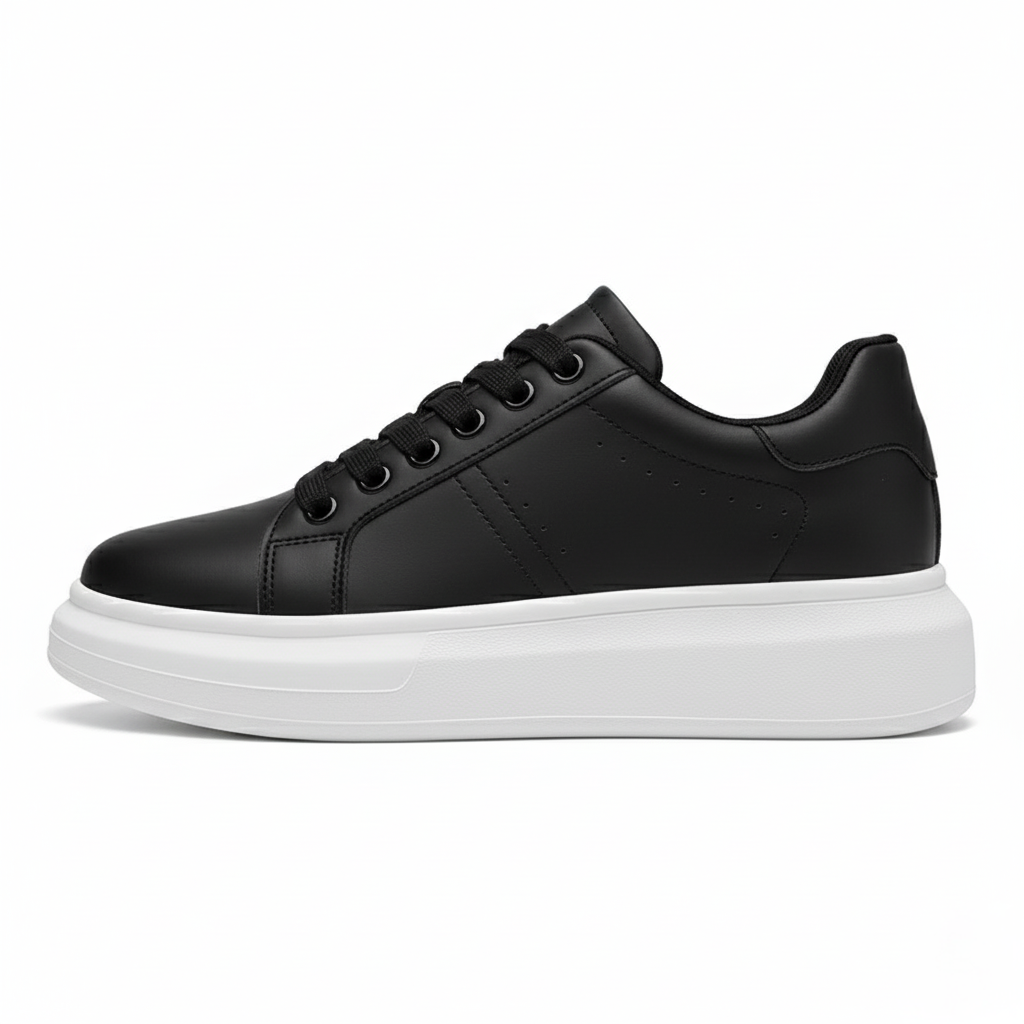 Sneaker Low Top Platform Sole Lace Up Perforated