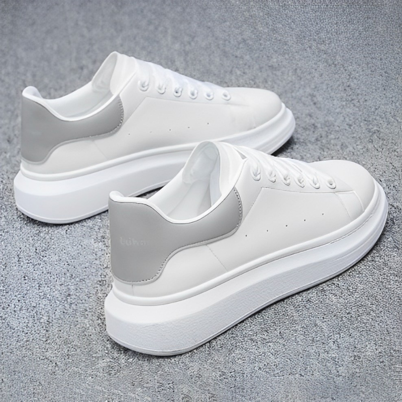 Men's Sneaker Leather Low Top Lace Up White